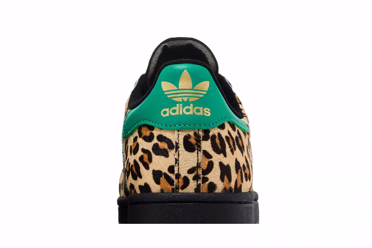 adidas Women's Superstar Black Court Green Leopard, view 8