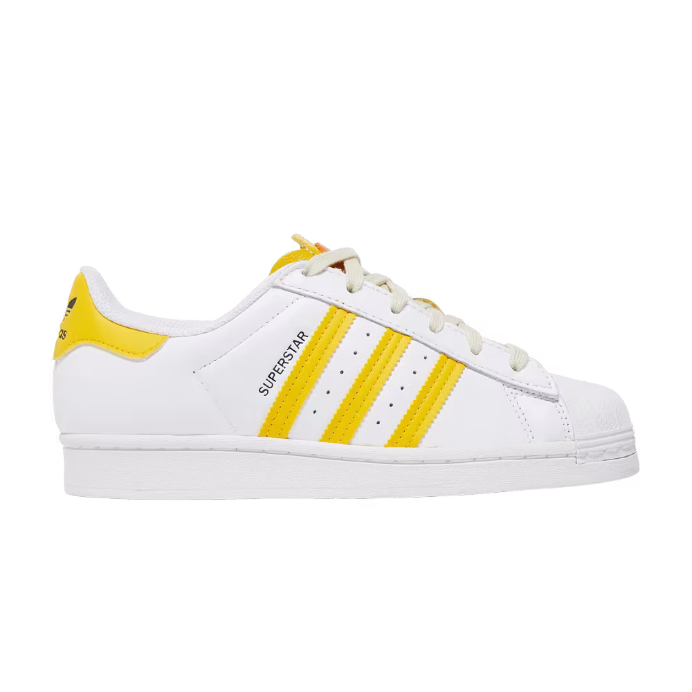 adidas Women's Superstar White Hazy Yellow