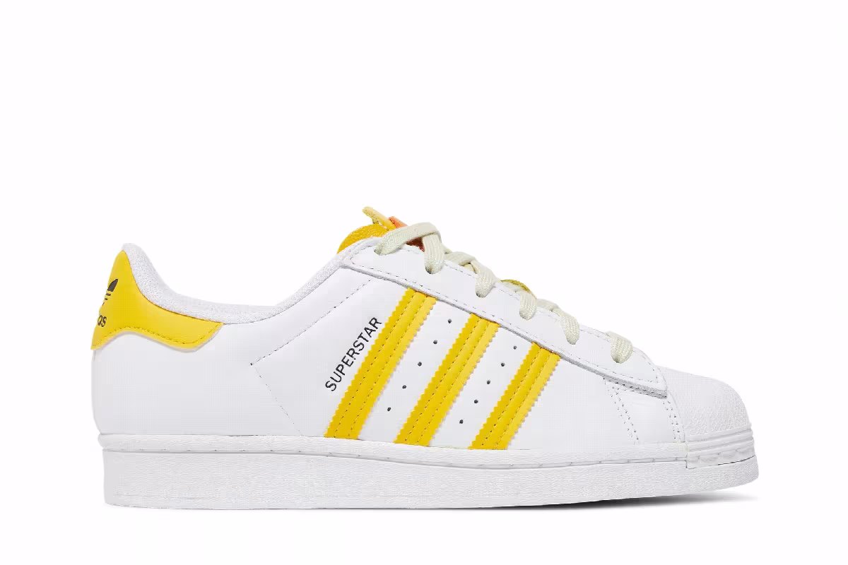 adidas Women's Superstar White Hazy Yellow, view 2