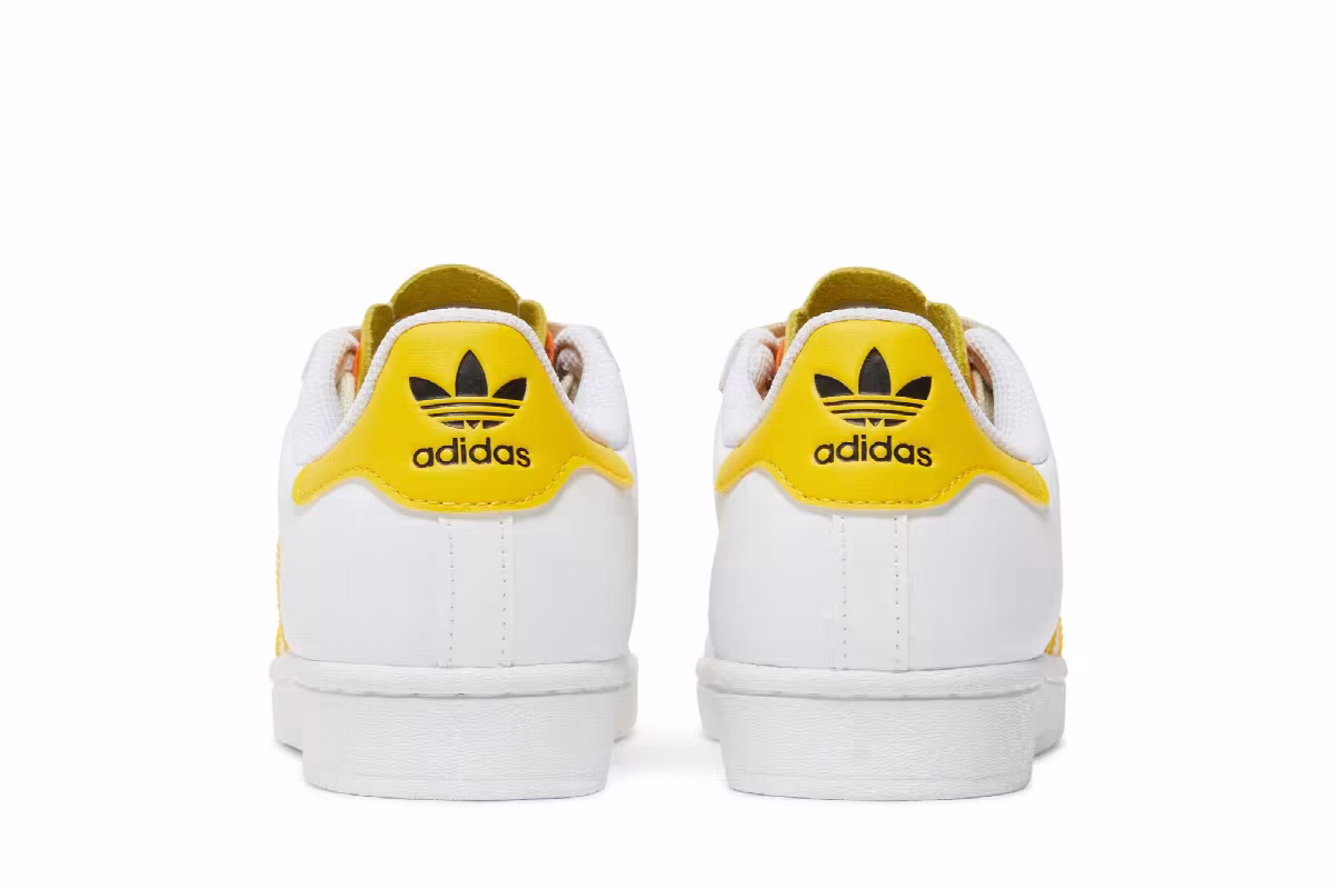 adidas Women's Superstar White Hazy Yellow, view 7