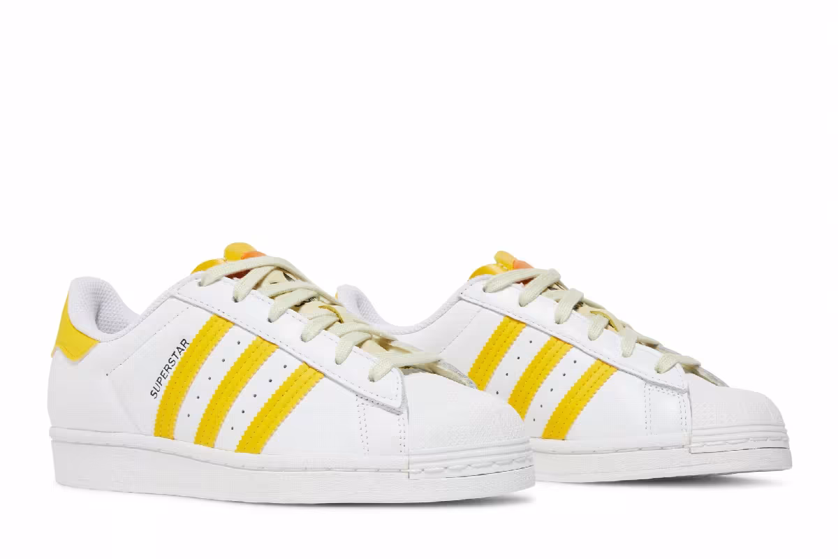 adidas Women's Superstar White Hazy Yellow, view 9
