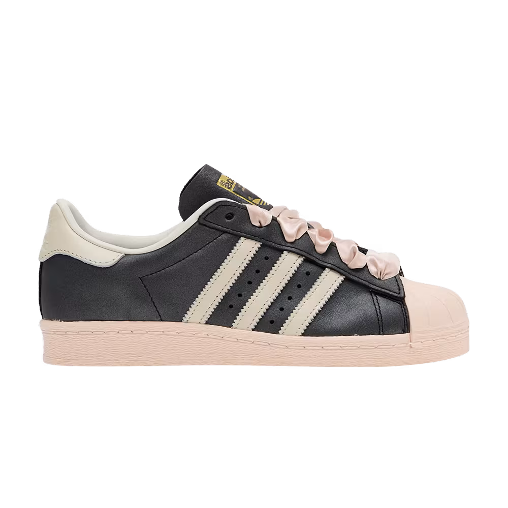 adidas Women's Superstar 82 Black Pink Ribbon Laces