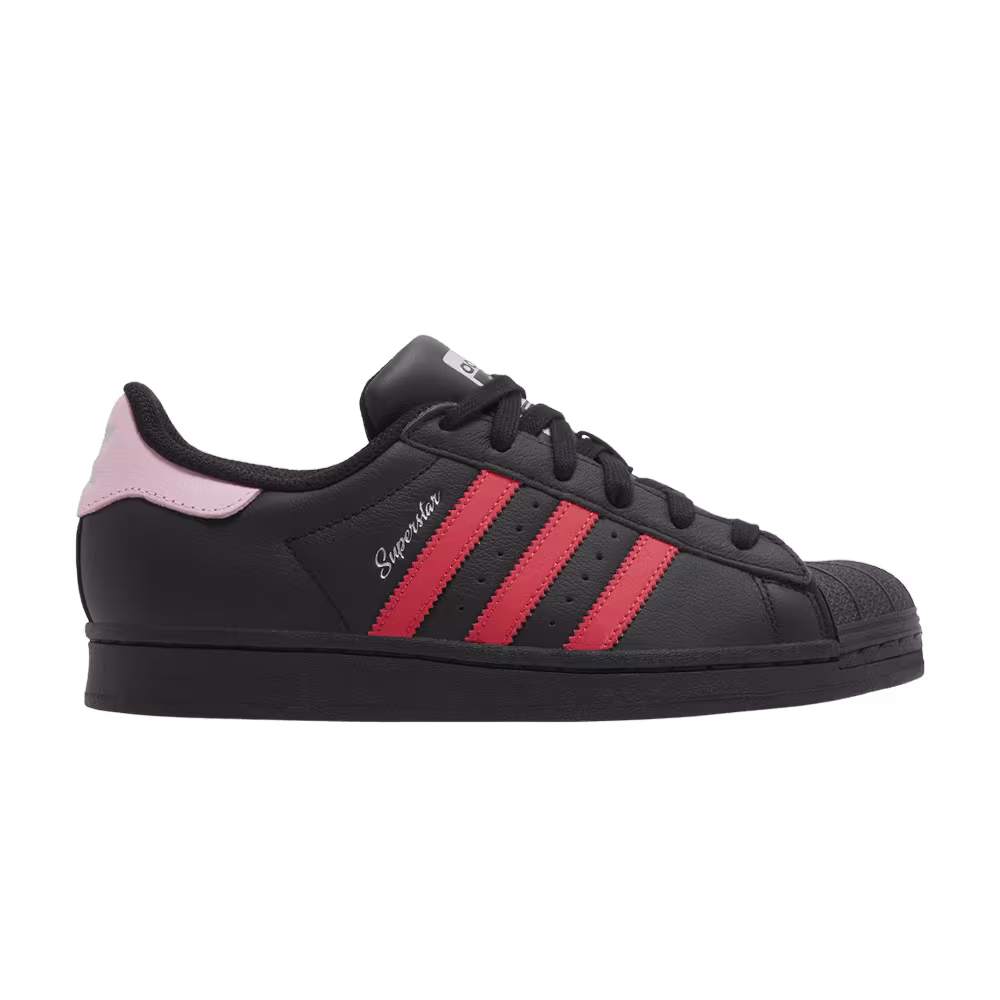 adidas Women's Superstar Black Scarlet Pink
