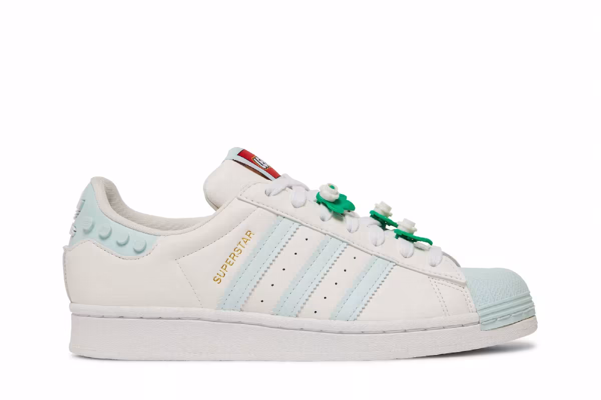LEGO x adidas Women's Superstar Clear White Ice Mint, view 2