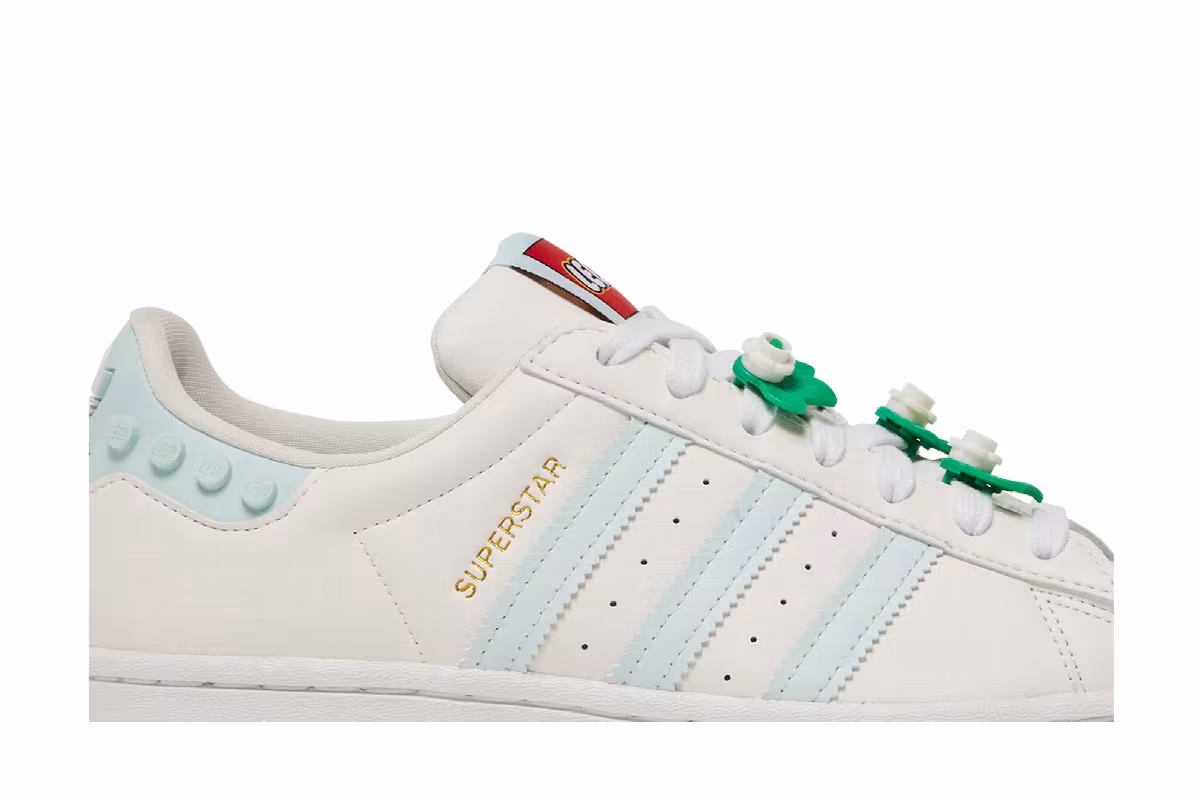 LEGO x adidas Women's Superstar Clear White Ice Mint, view 3