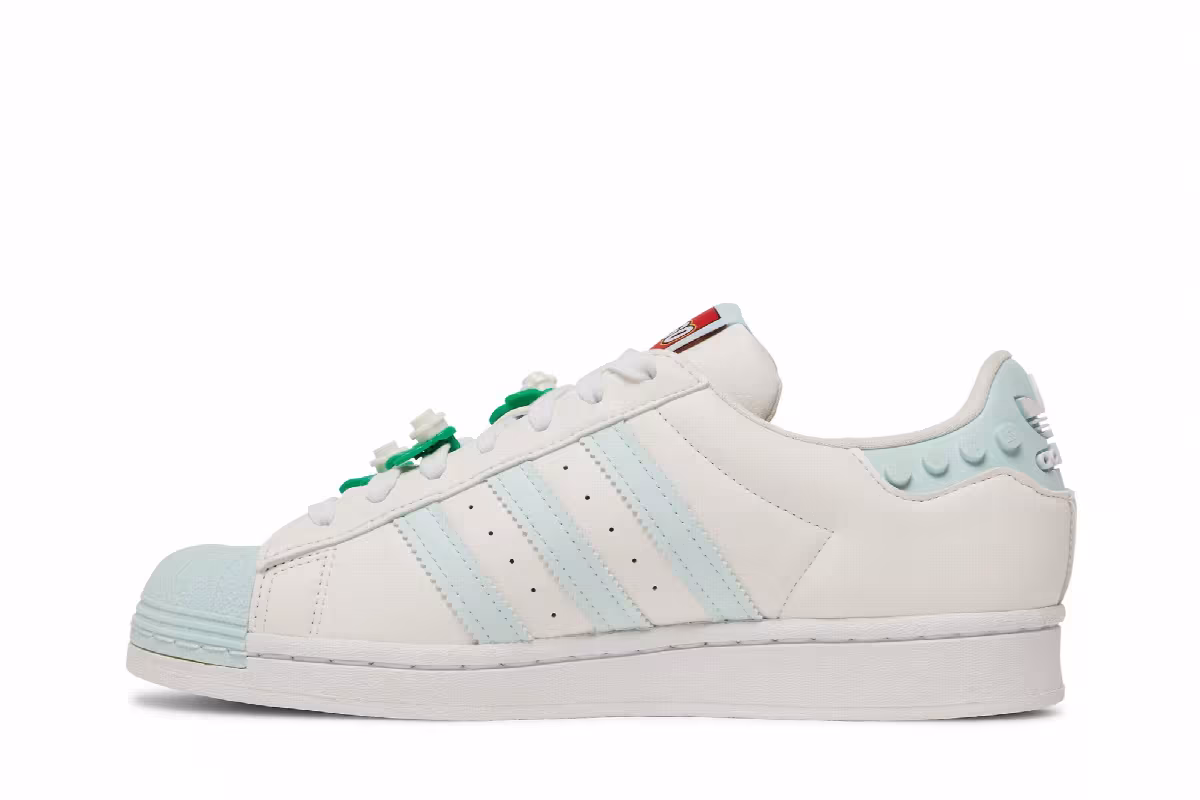 LEGO x adidas Women's Superstar Clear White Ice Mint, view 4
