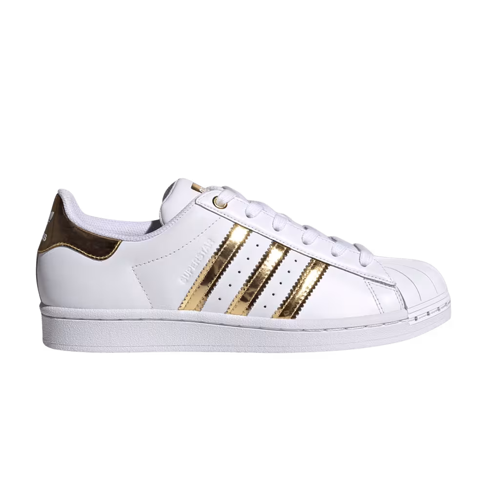 adidas Women's Superstar Metal Toe White Gold Metallic