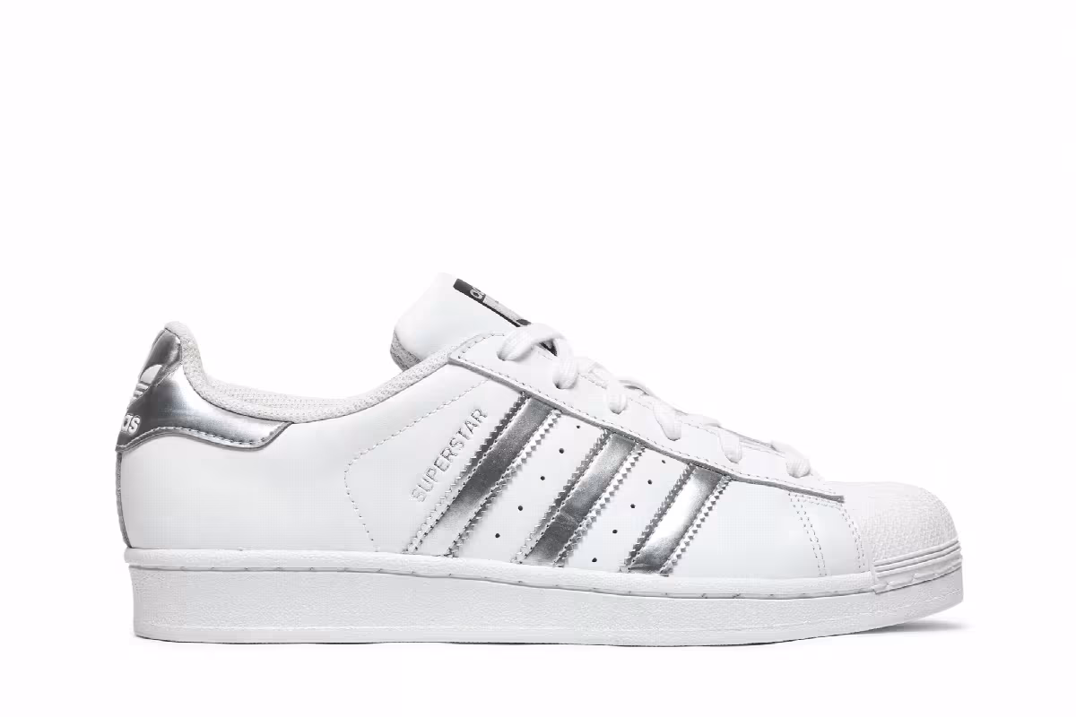 Adidas Women's Superstar White Silver Metallic, view 2