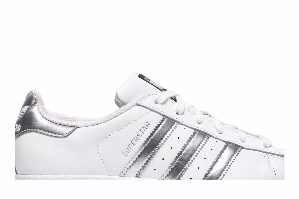 Adidas Women's Superstar White Silver Metallic, view 3