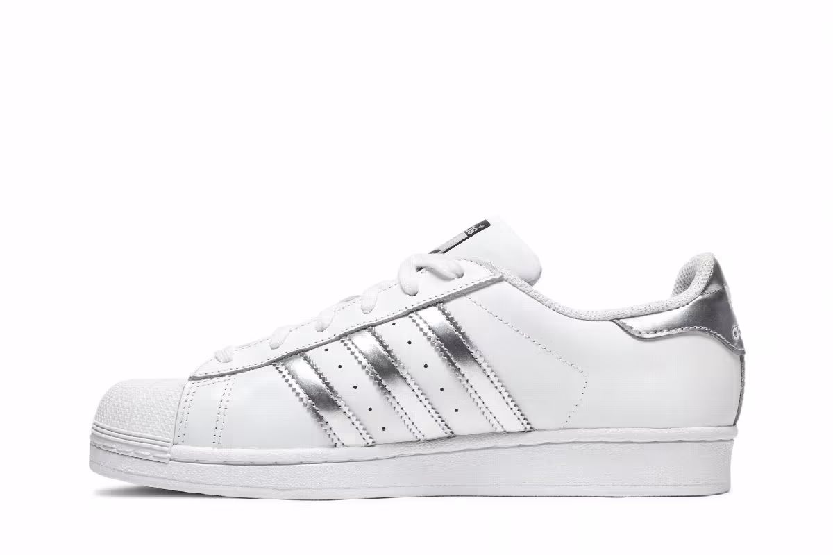 Adidas Women's Superstar White Silver Metallic, view 4