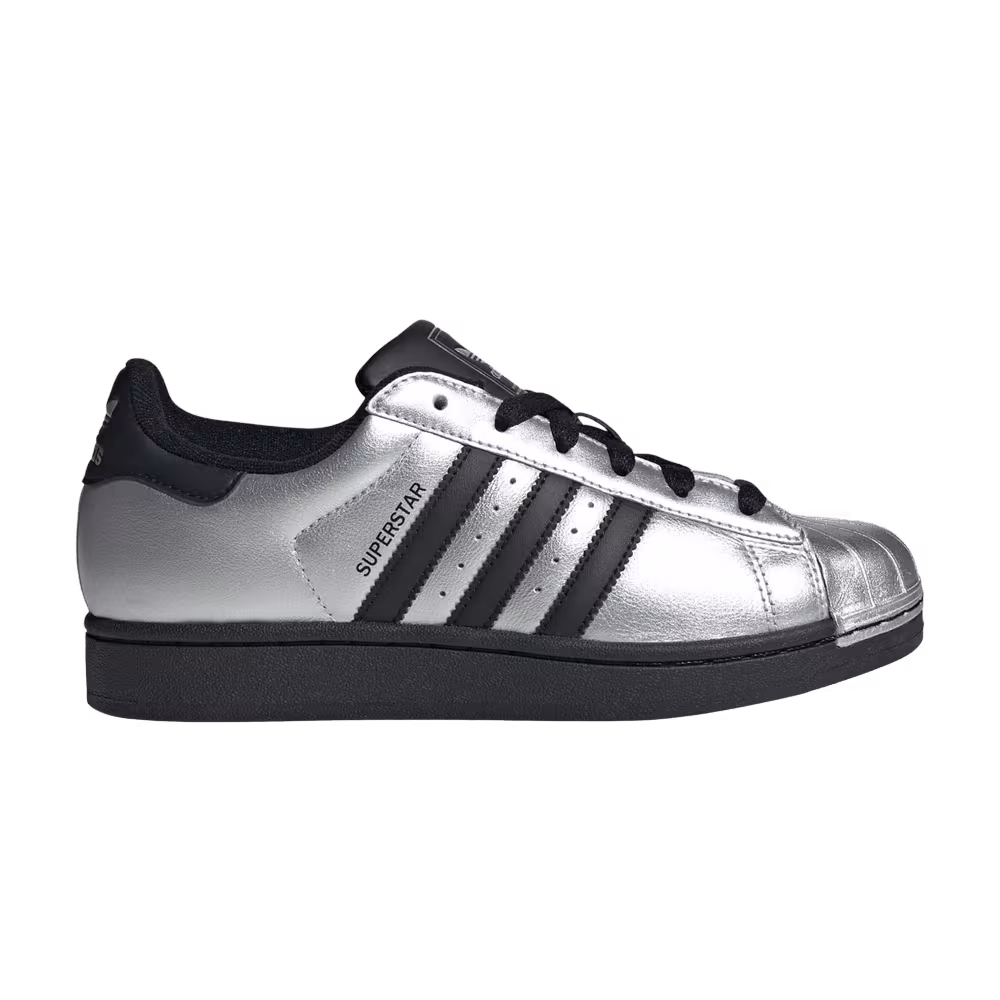 adidas Women's Superstar II Silver Metallic Core Black