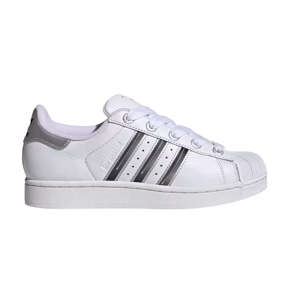 adidas Women's Superstar 2 Cloud White Matte Silver Core Black