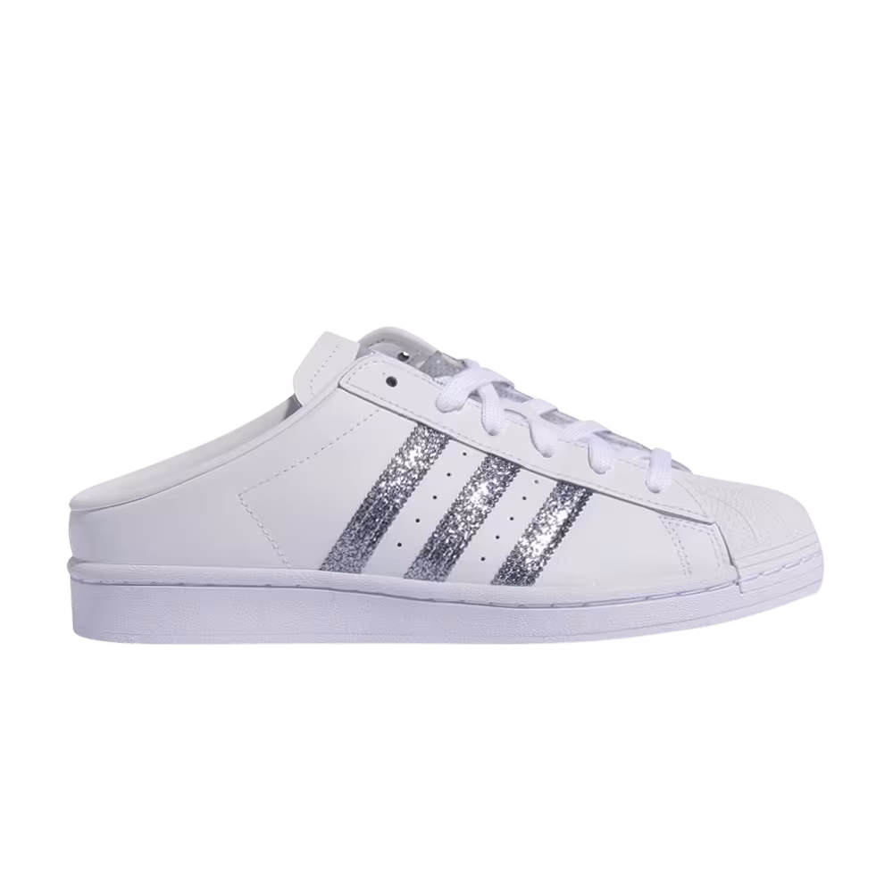 Adidas Women's Superstar Mule White Silver Metallic