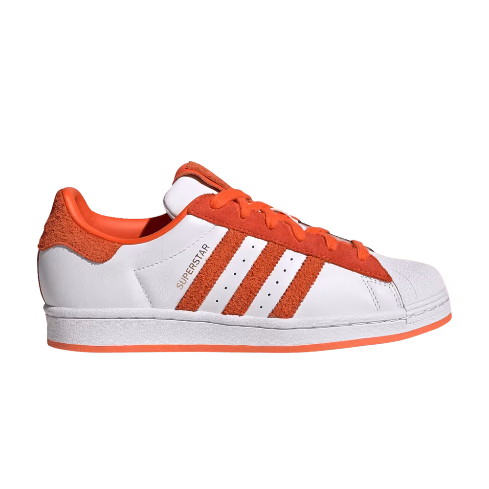 Adidas Women's Superstar White Semi Orange