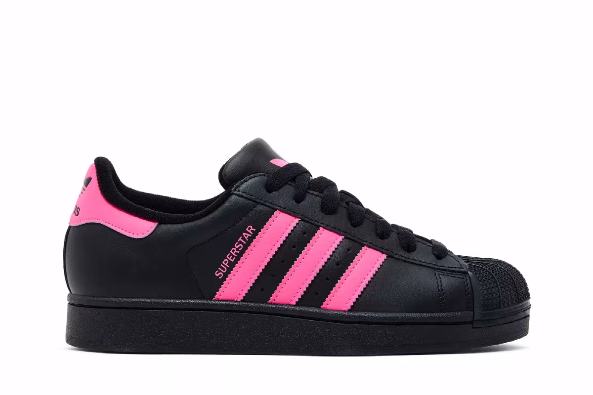 adidas Superstar 2 J Core Black Lucid Pink, view 2