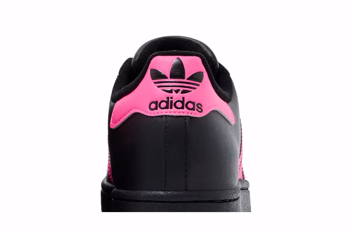 adidas Superstar 2 J Core Black Lucid Pink, view 8