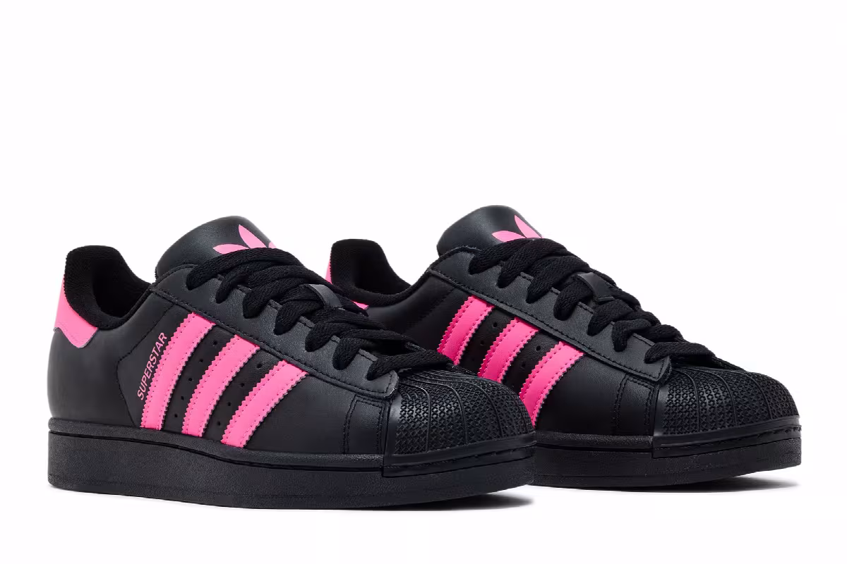 adidas Superstar 2 J Core Black Lucid Pink, view 9