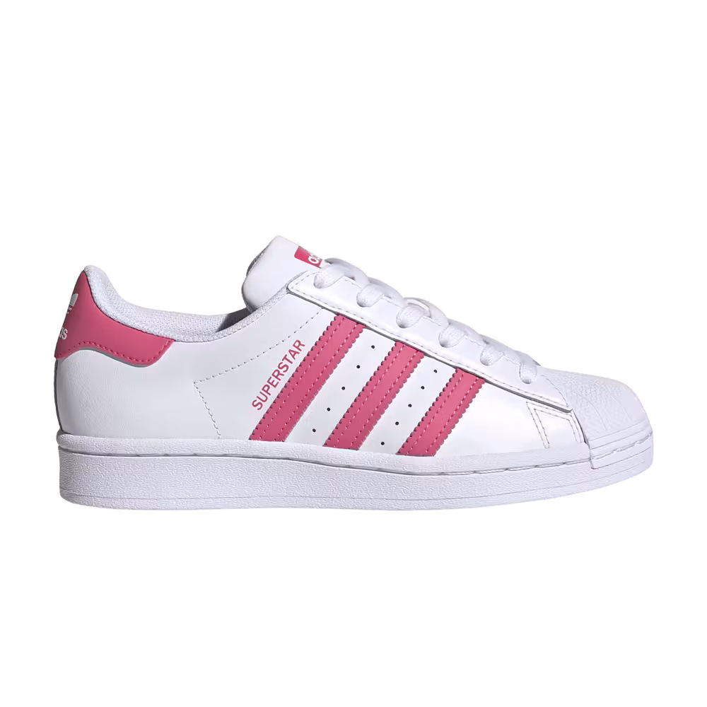adidas Superstar J White Super Pink