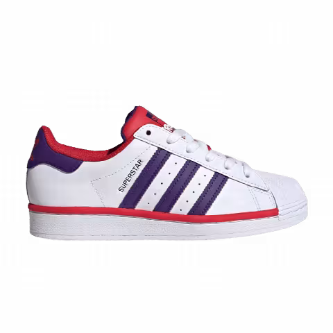 Adidas Superstar J 'White Collegiate Purple Scarlet'