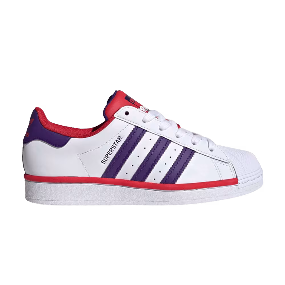 Adidas Superstar J White Collegiate Purple Scarlet