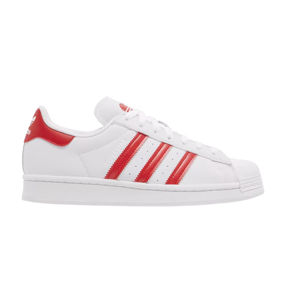 Adidas Superstar J White Vivid Red