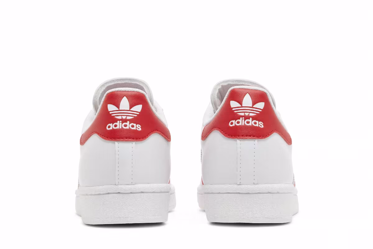 Adidas Superstar J White Vivid Red, view 7