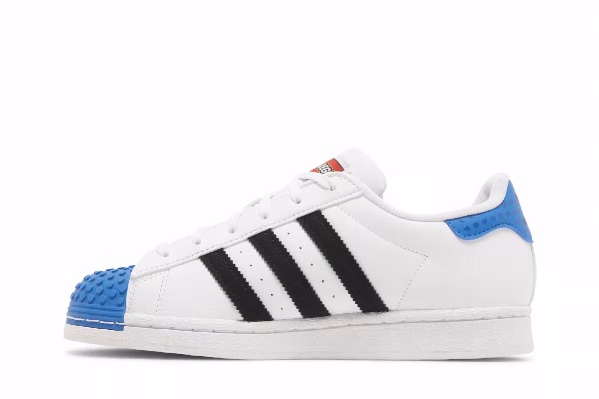 LEGO x adidas Superstar J White Shock Blue, view 4