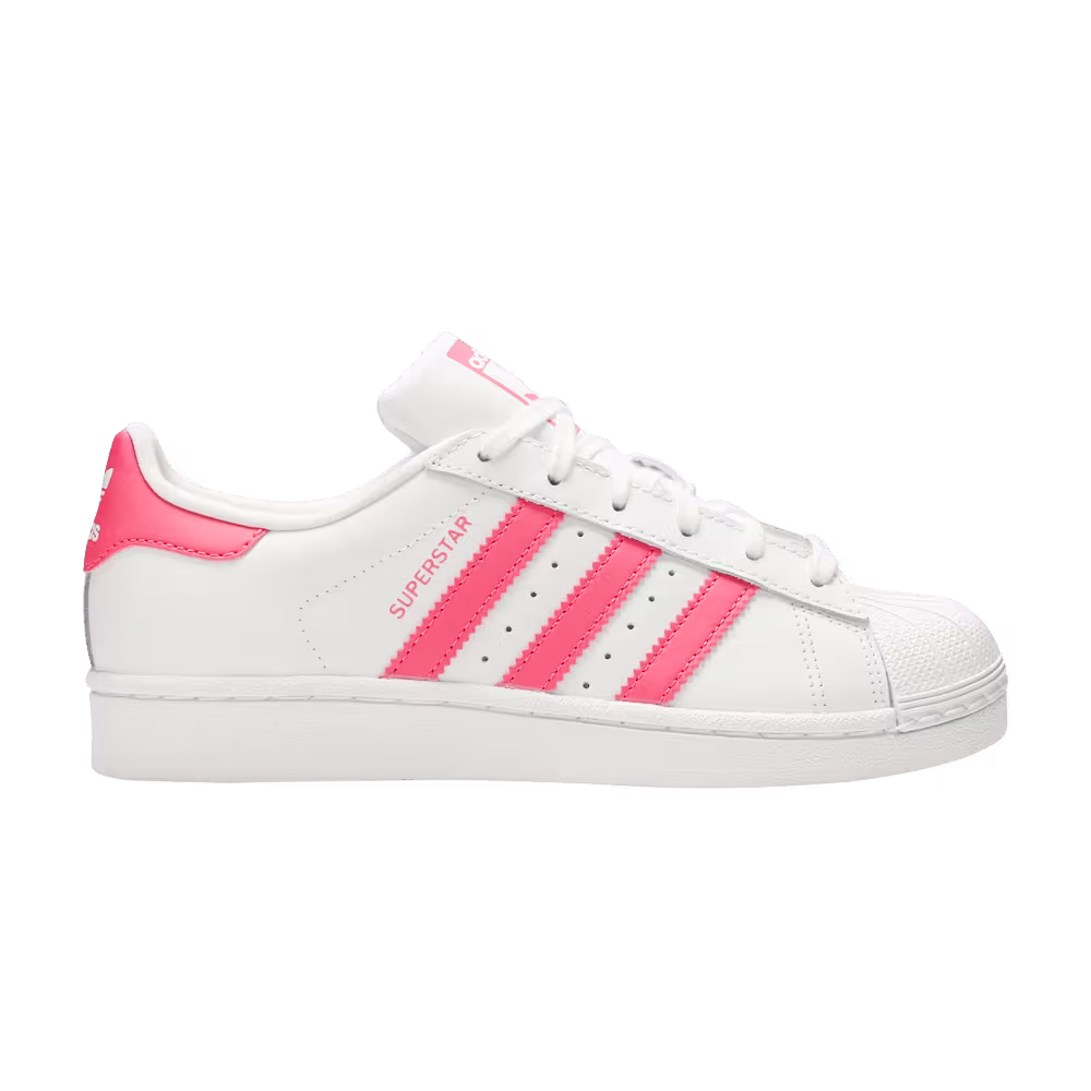 Adidas Superstar J White Real Pink