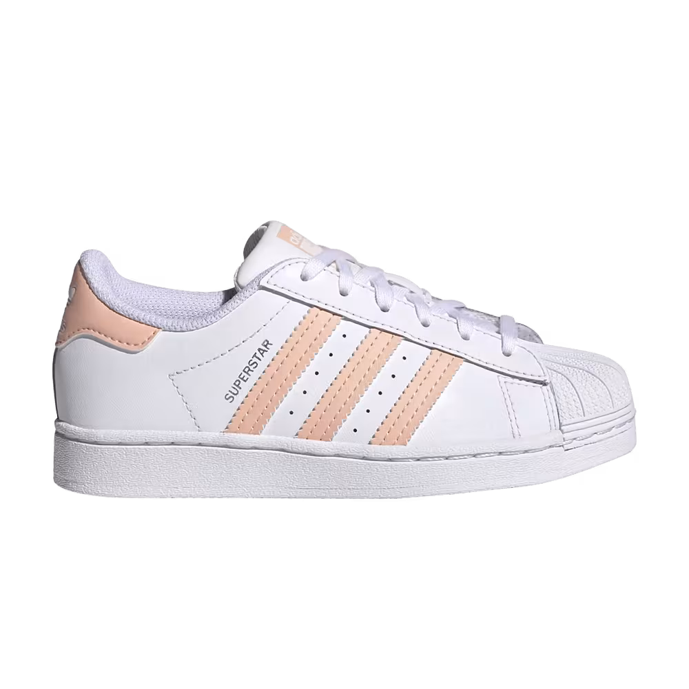Adidas Superstar J White Haze Coral