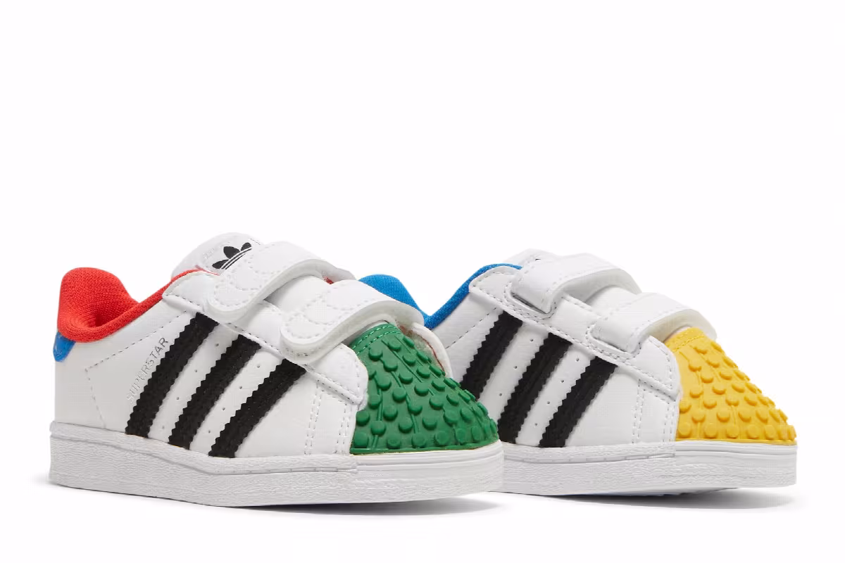 LEGO x adidas Superstar CF I White Yellow Green, view 9