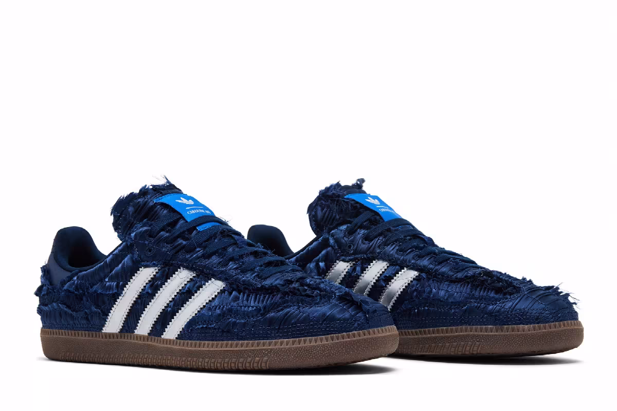 Caroline Hu x adidas Samba OG Satin Pack - Dark Blue, view 9