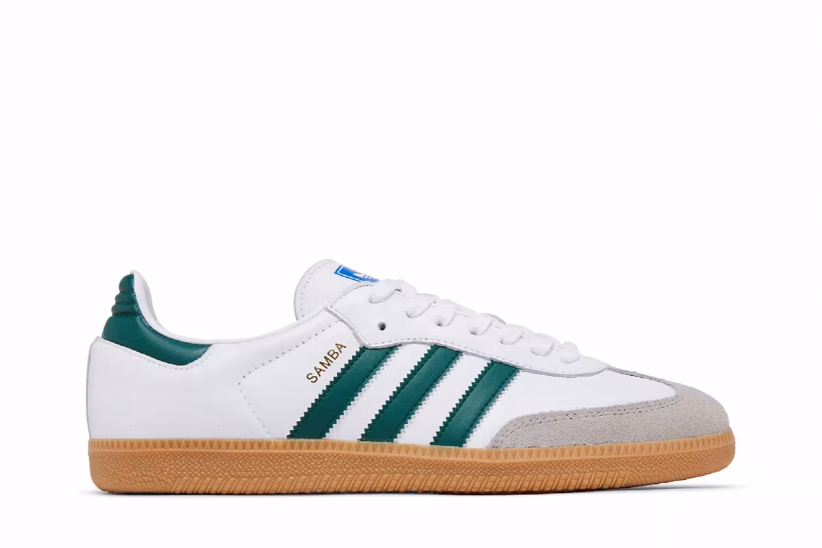 adidas Samba OG White Collegiate Green Gum, view 2