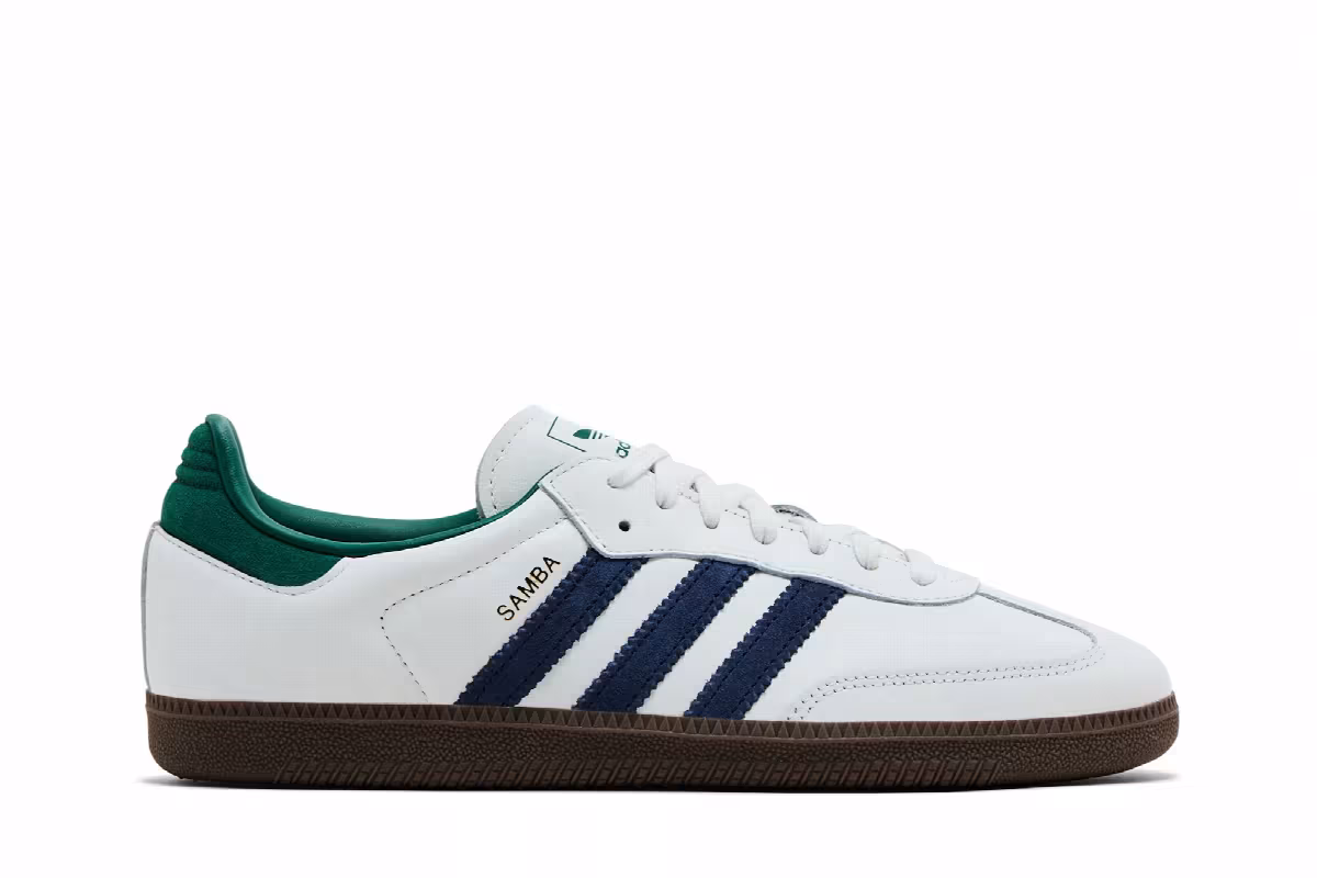adidas Samba OG White Navy Collegiate Green, view 2