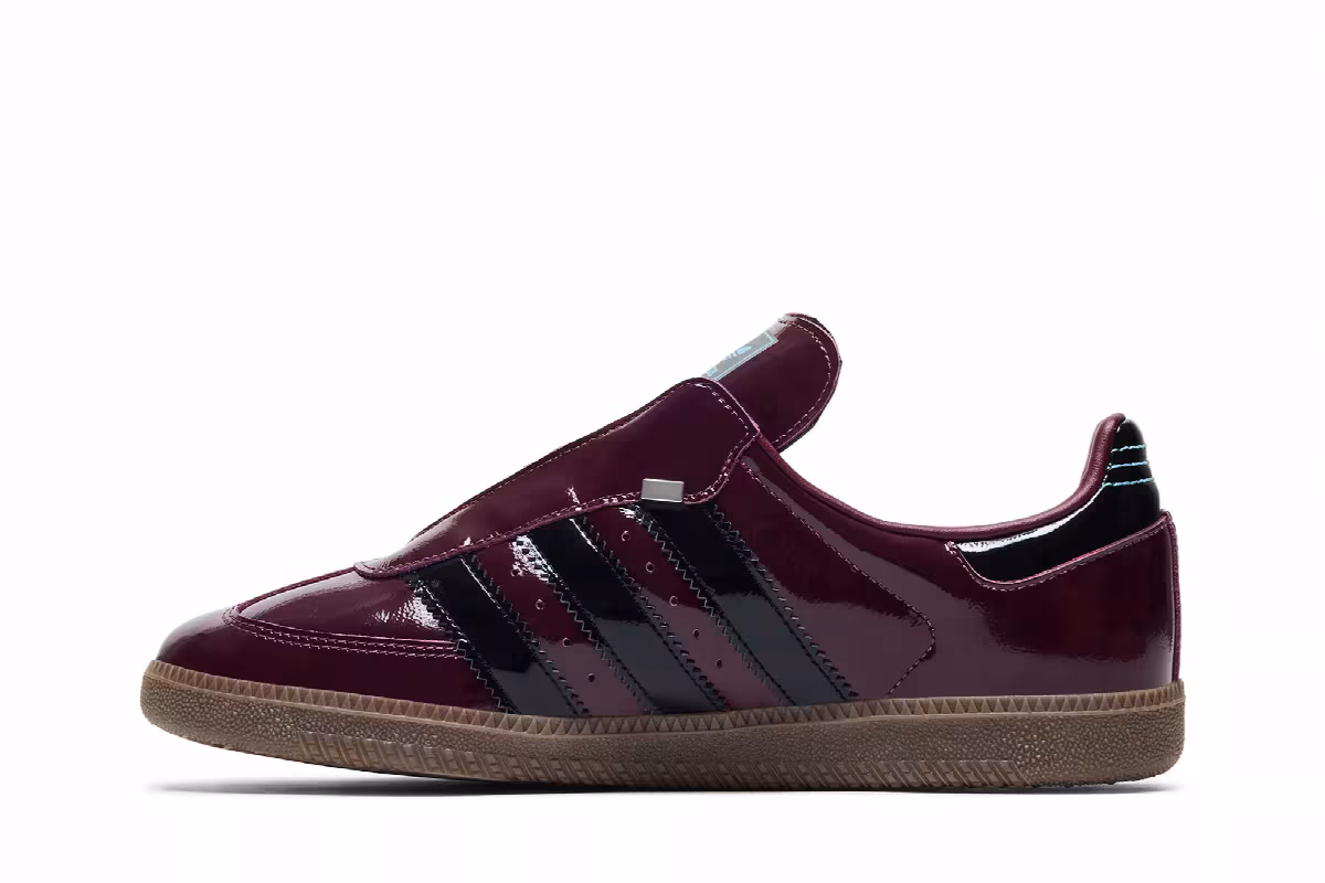 adidas Samba OG Maroon Black Patent, view 4