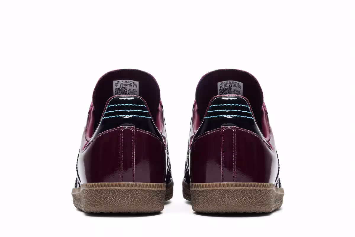 adidas Samba OG Maroon Black Patent, view 7