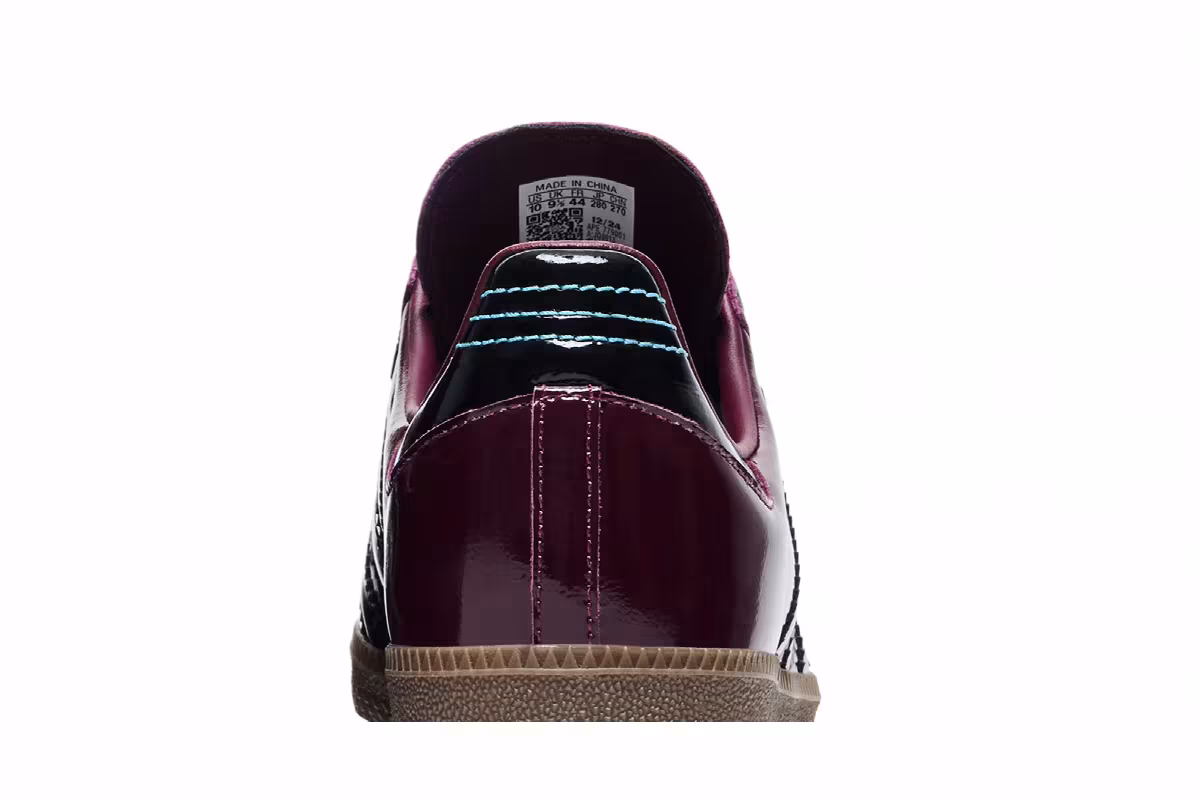 adidas Samba OG Maroon Black Patent, view 8
