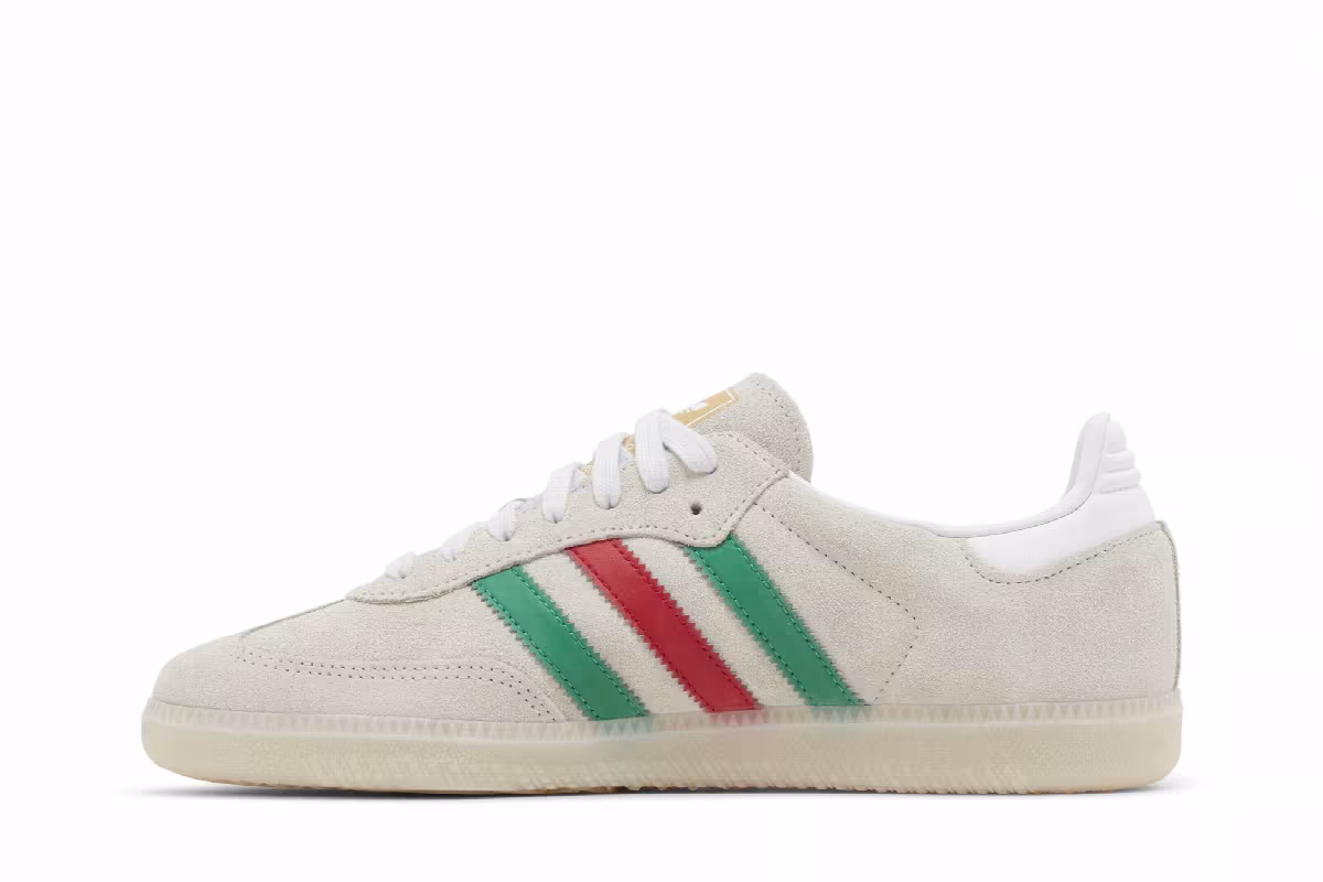 adidas Samba OG Crystal White Green Scarlet, view 4
