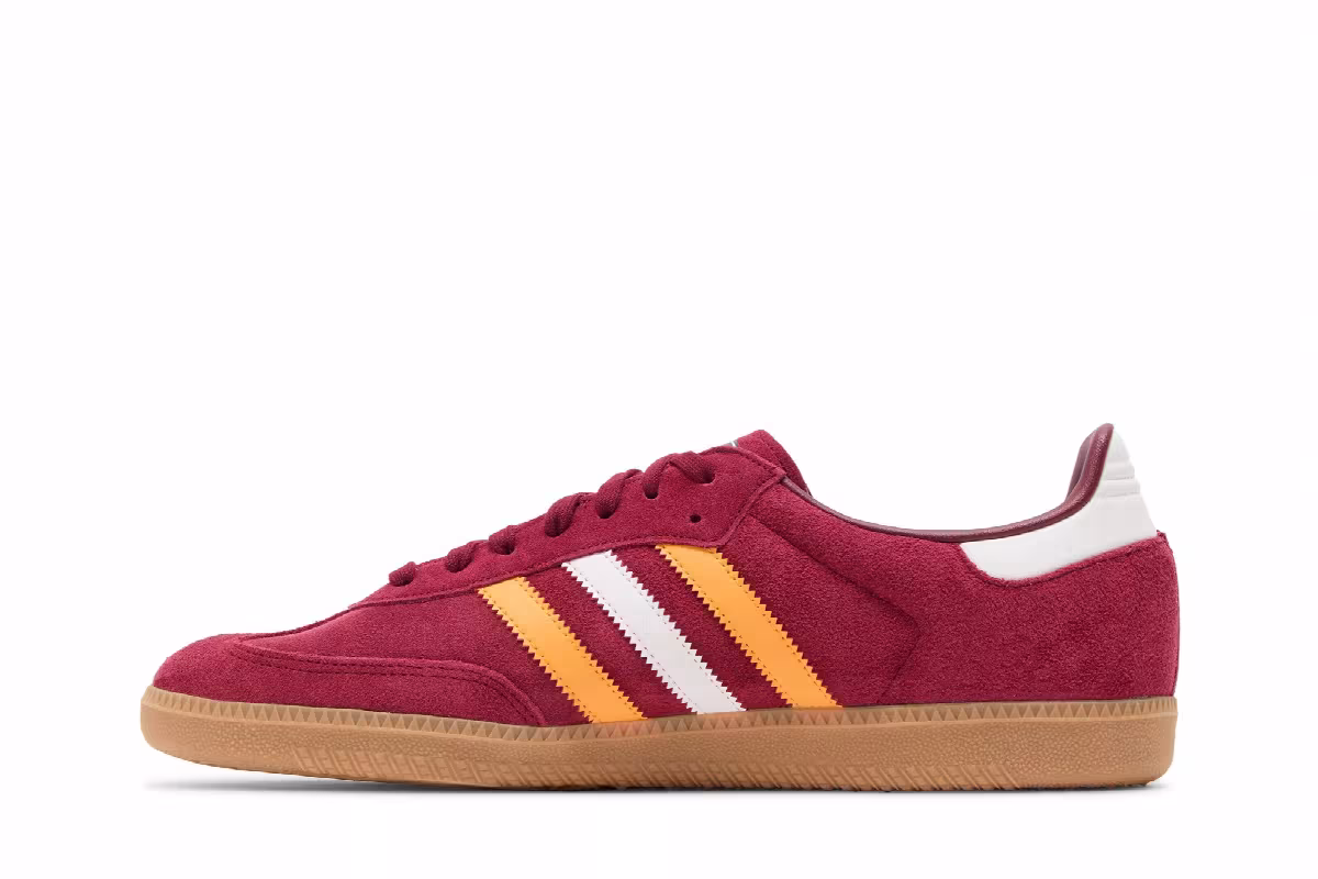 adidas Samba OG Collegiate Burgundy Yellow, view 4