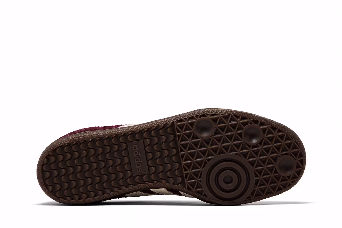 adidas Women's Samba OG Maroon Cream White Gold, view 5