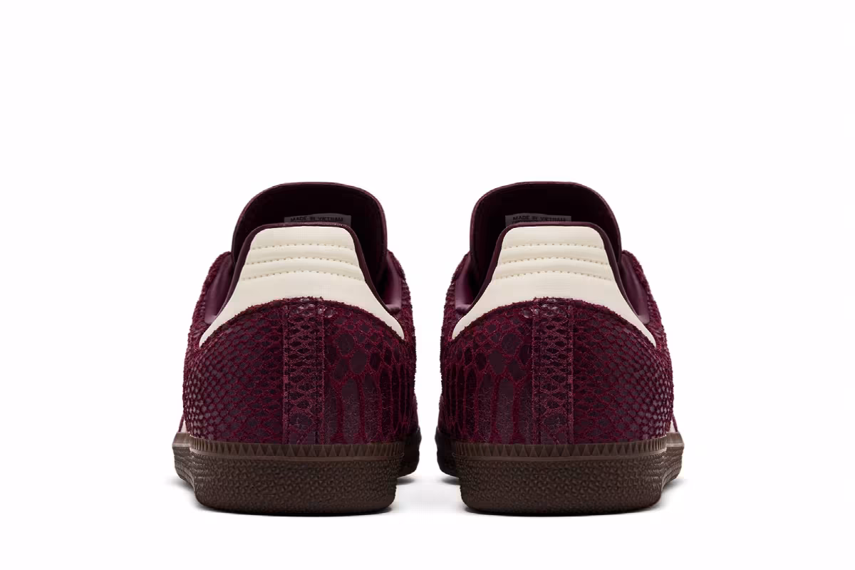 adidas Women's Samba OG Maroon Cream White Gold, view 7