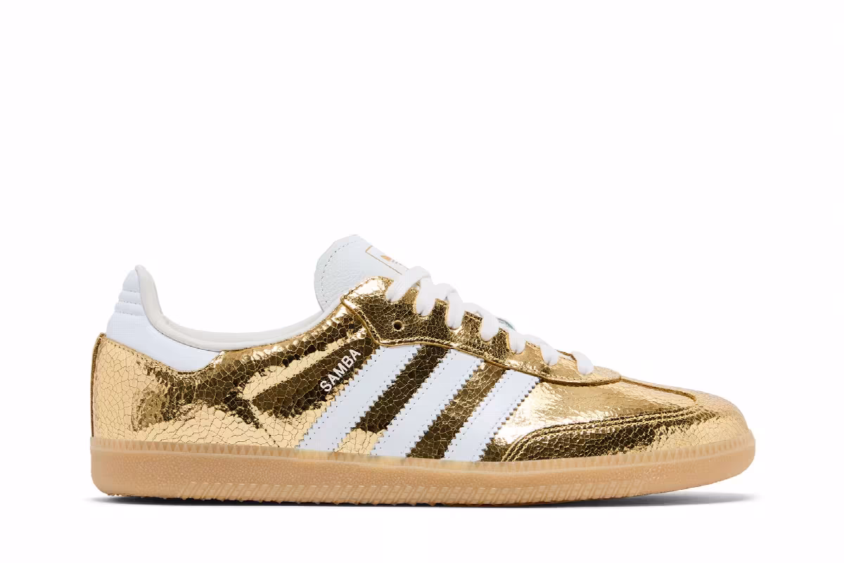 adidas Women's Samba OG Cracked Metallic Pack - Gold, view 2