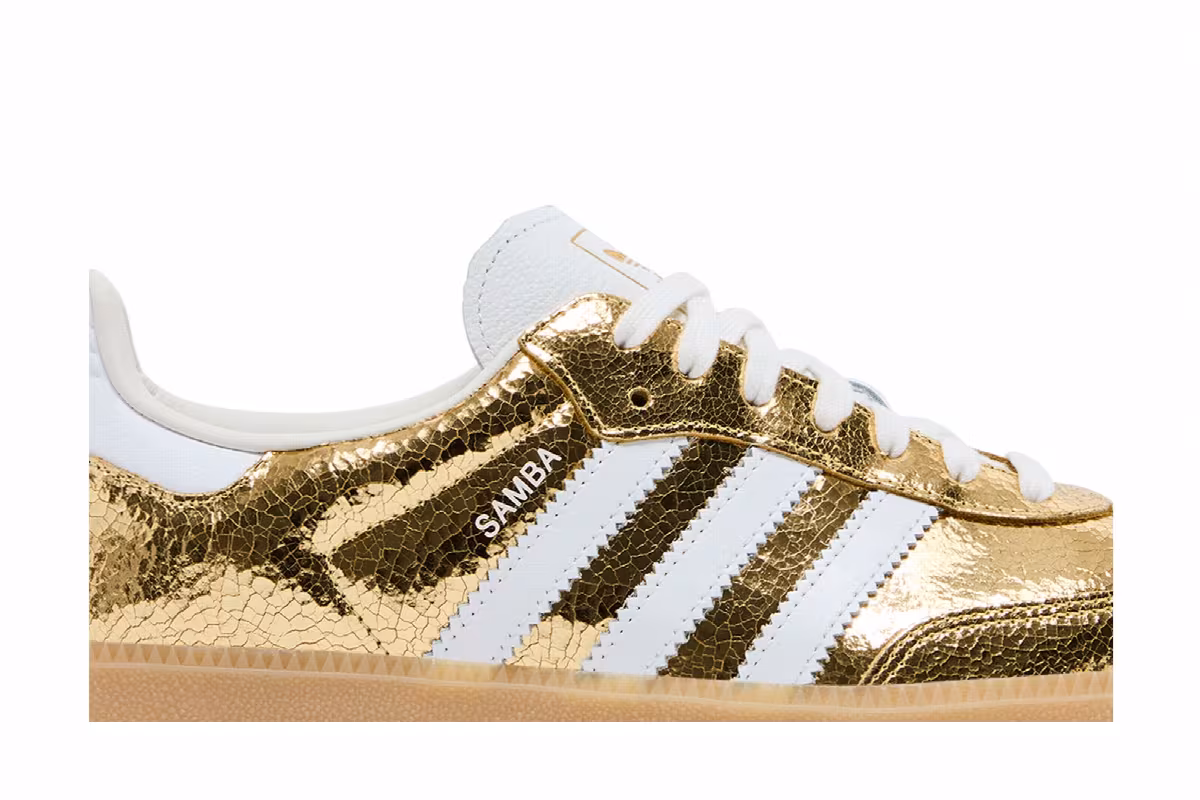adidas Women's Samba OG Cracked Metallic Pack - Gold, view 3