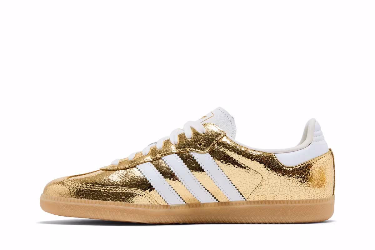 adidas Women's Samba OG Cracked Metallic Pack - Gold, view 4