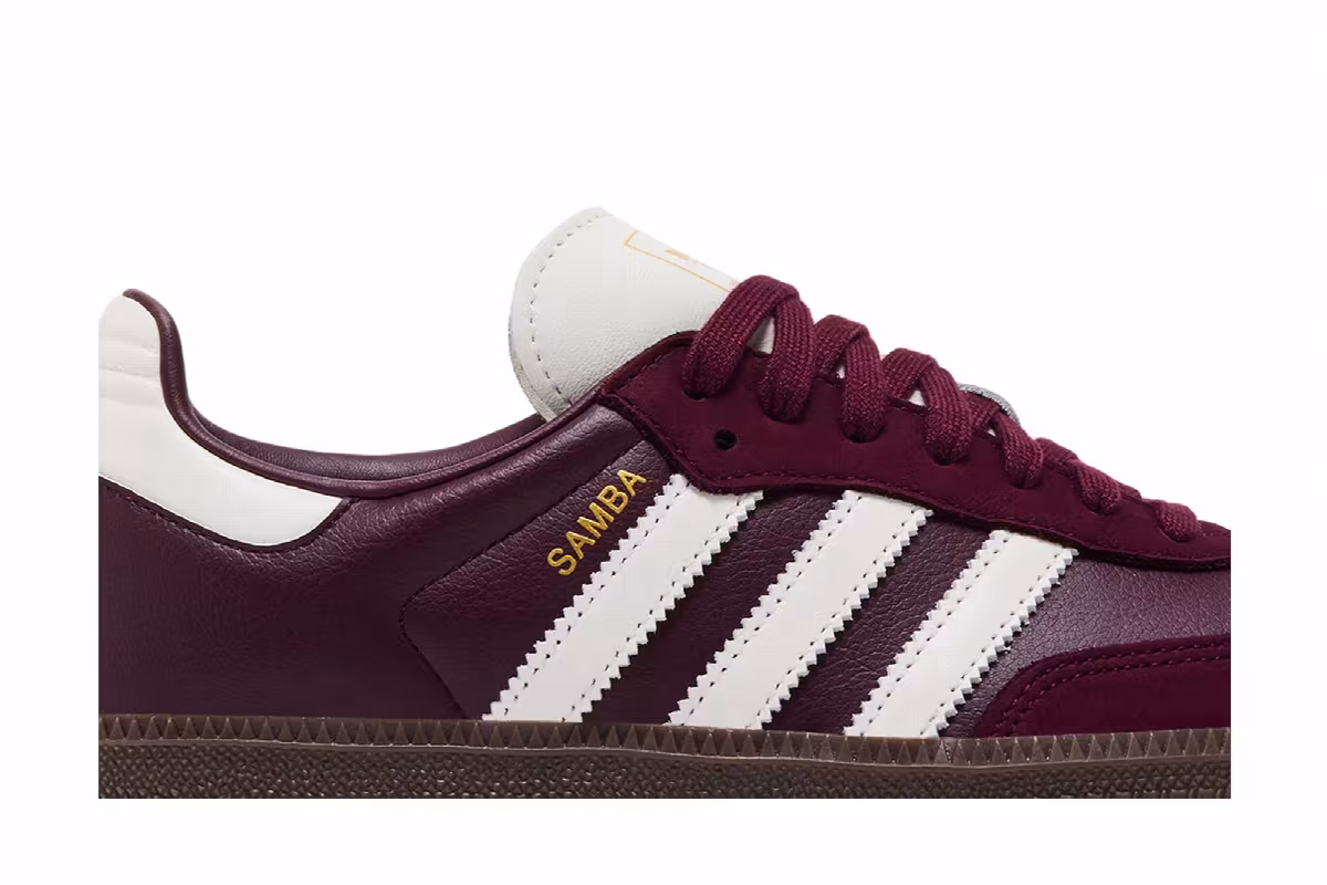 adidas Women's Samba OG Maroon Off White Gum, view 3