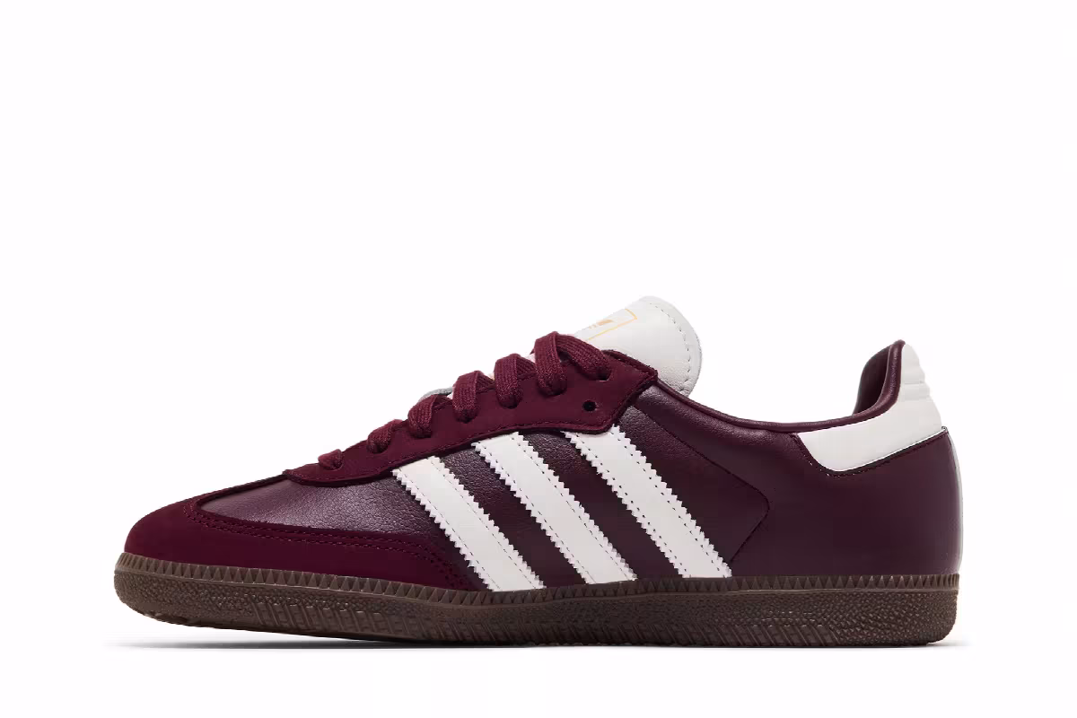 adidas Women's Samba OG Maroon Off White Gum, view 4