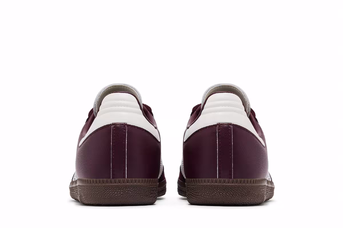 adidas Women's Samba OG Maroon Off White Gum, view 7