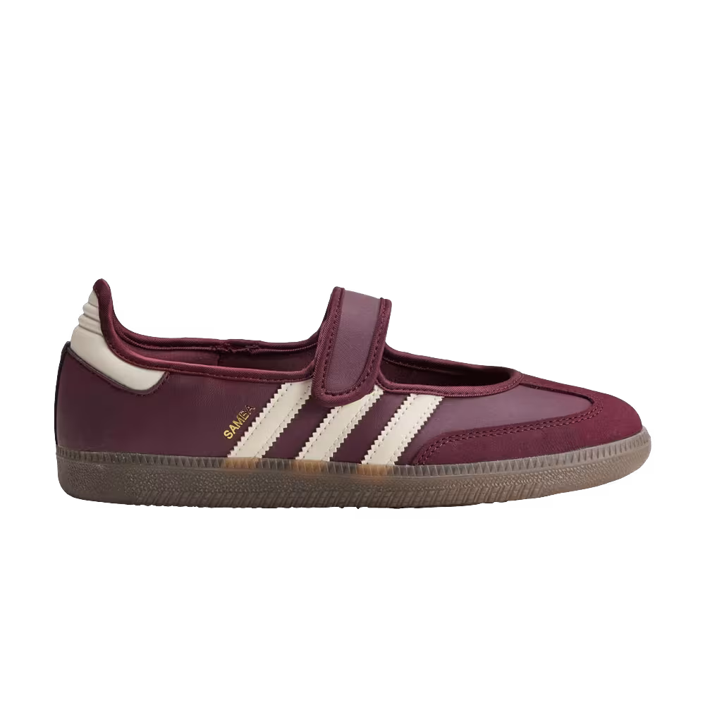 adidas Women's Samba Mary Jane Maroon Cream White Gold Metallic