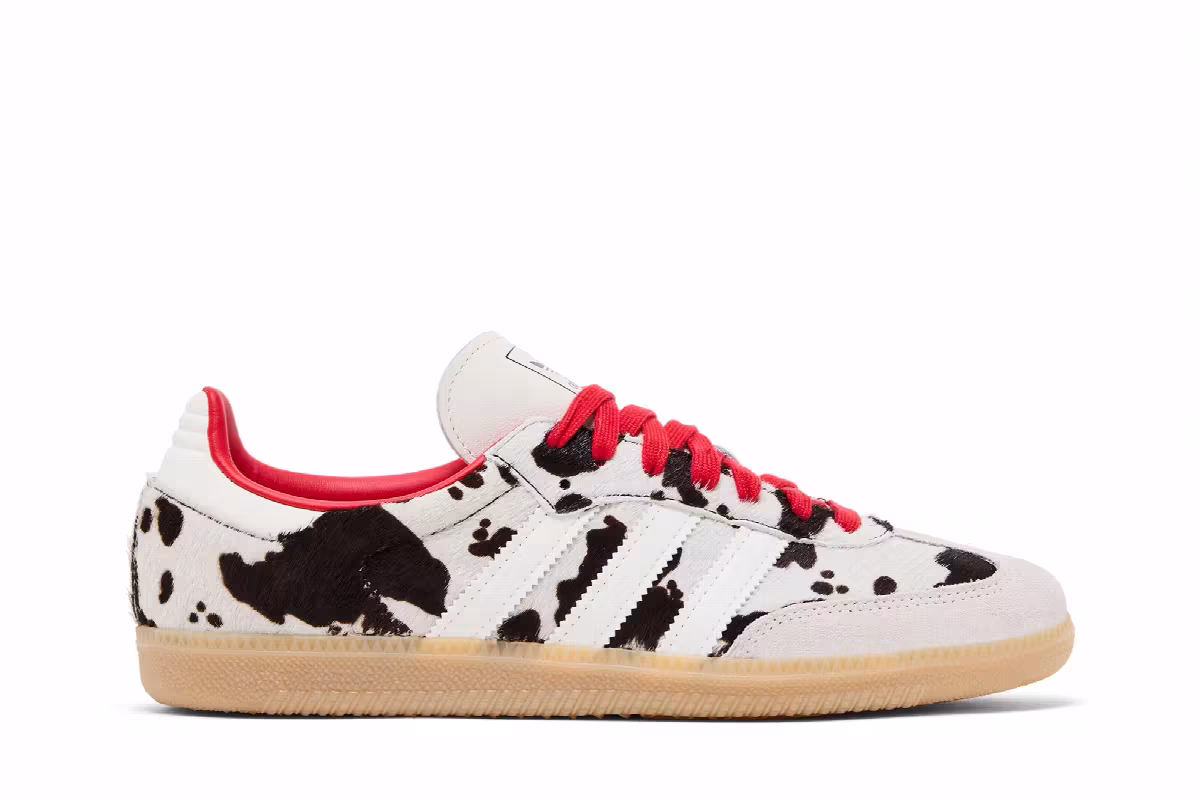 adidas Women's Samba OG Cow Print Aurora Coffee, view 2