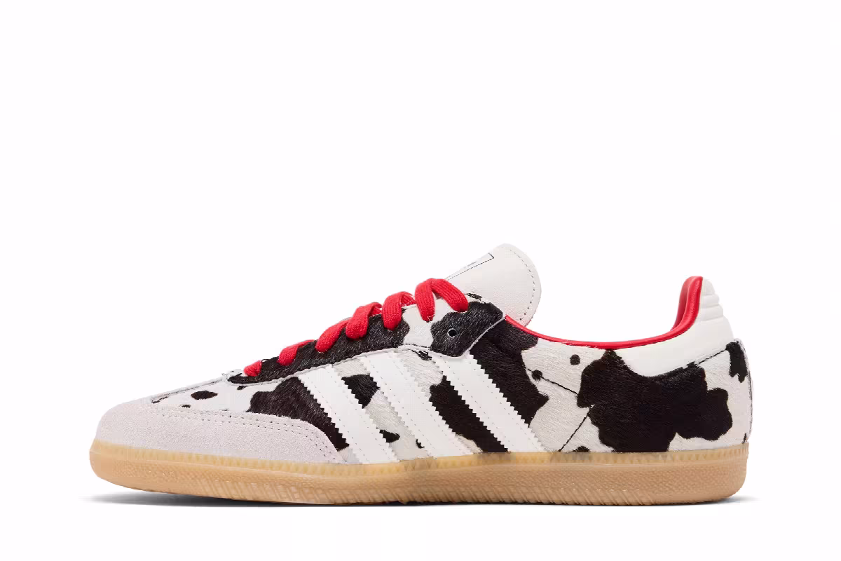 adidas Women's Samba OG Cow Print Aurora Coffee, view 4