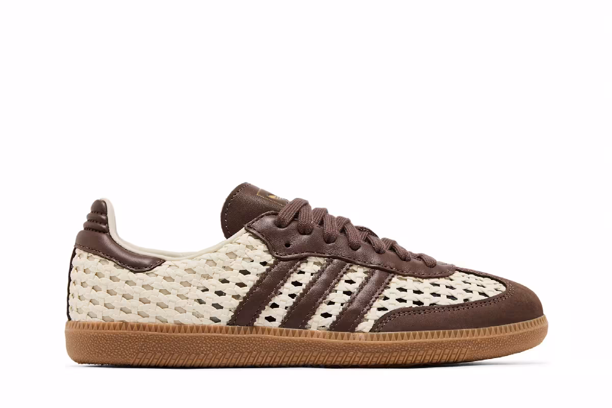 adidas Women's Samba OG Cream White Earth Strata Gold Metallic, view 2